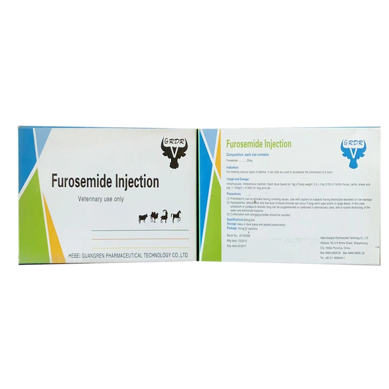 Veterinary Drug Furosemide Injection Pig Cattle Sheep Livestock Pets Cats Dogs Edema Detoxification Renal Failure