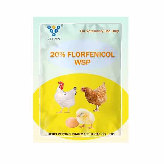 Farmaco antibiotico 100g Florfenicolo Wsp 20% per la medicina del pollame del pollo delle pecore del bestiame con buona efficienza