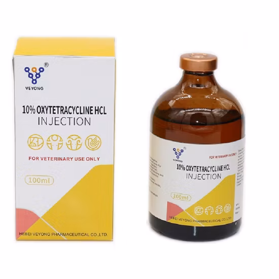 Iniezione all'ingrosso di ossitetraciclina al 10% da 100 ml per fiala di medicina veterinaria distribuita in Marocco